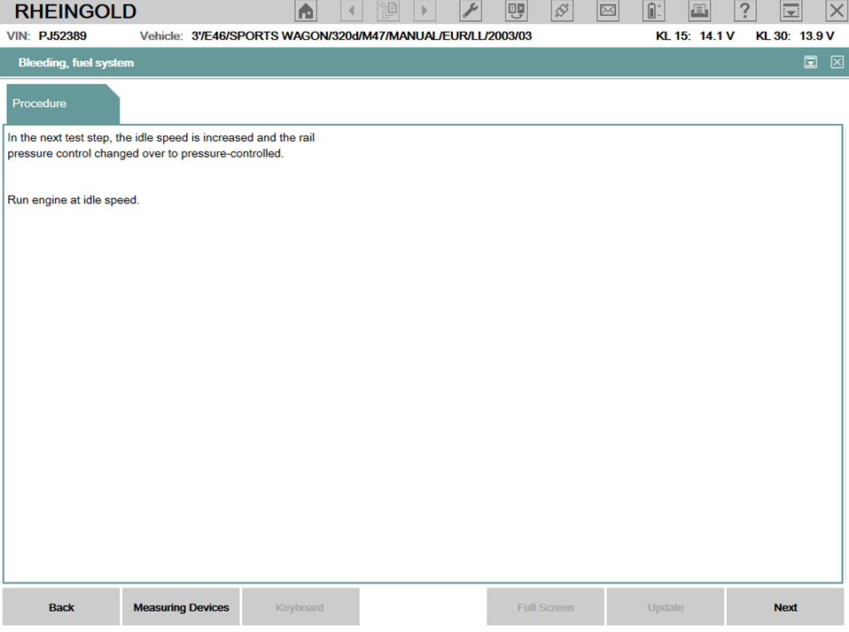 Diagnostyka bmw ista układ paliwowy dde5 bleeding fuel system